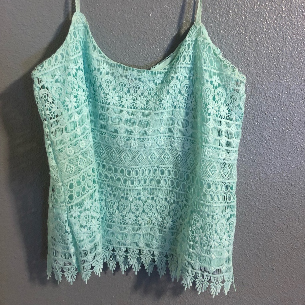 Divided by H&M blue/mint crop top | L |